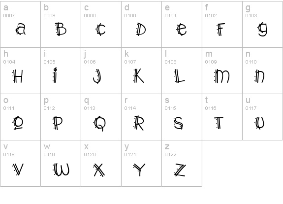 Y2K PopMuzik AOE lowercase a-z preview