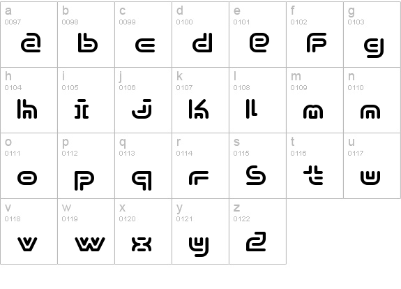 Y2k Subterran Express KG lowercase a-z preview