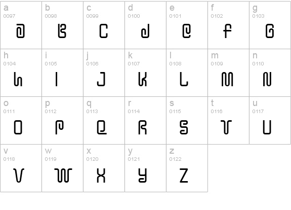Y2KBUG lowercase a-z preview