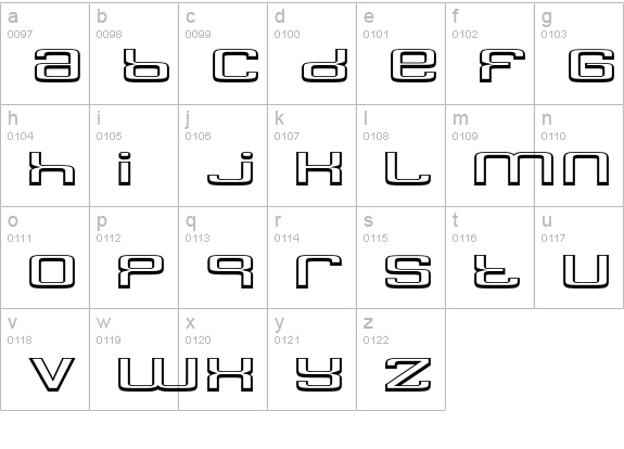 Yadou lowercase a-z preview