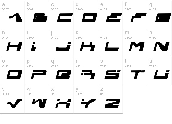yagiza lowercase a-z preview