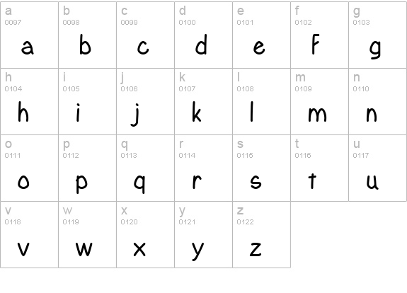 YahoschMedium lowercase a-z preview