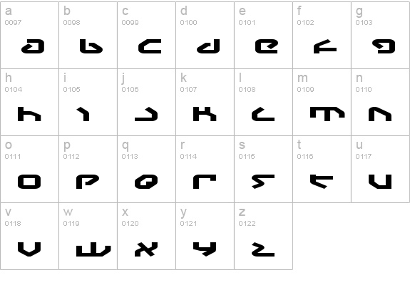 Yahren Expanded lowercase a-z preview