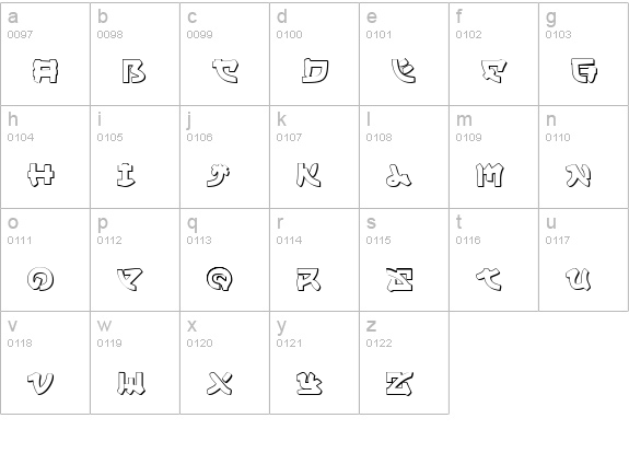 Yama Moto 3D lowercase a-z preview