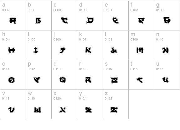 Yama Moto Academy lowercase a-z preview