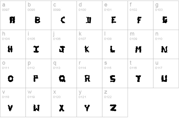 YB Drunk Monkey lowercase a-z preview