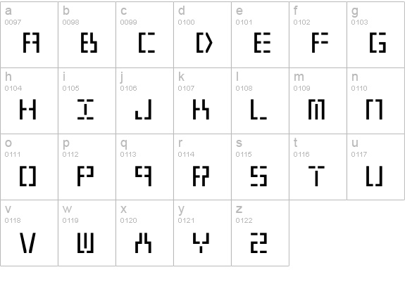 Year 2000 lowercase a-z preview