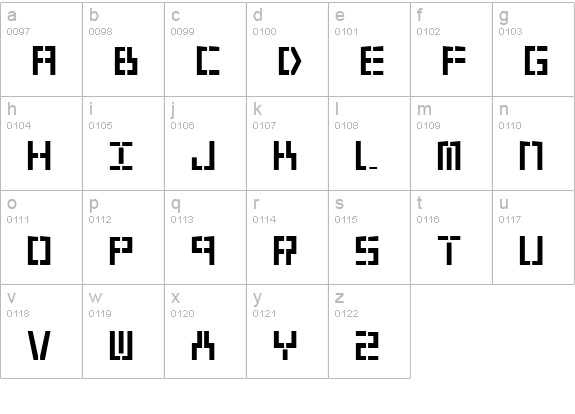Year 2000 Bold lowercase a-z preview