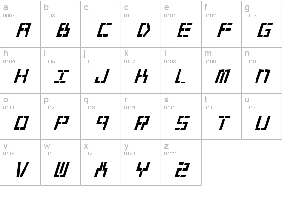 Year 2000 Bold Italic lowercase a-z preview