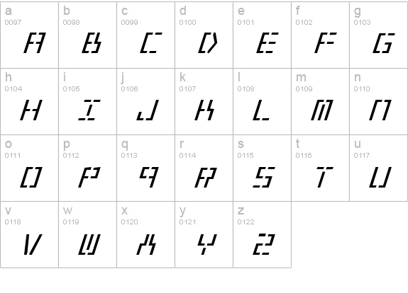 Year 2000 Italic lowercase a-z preview