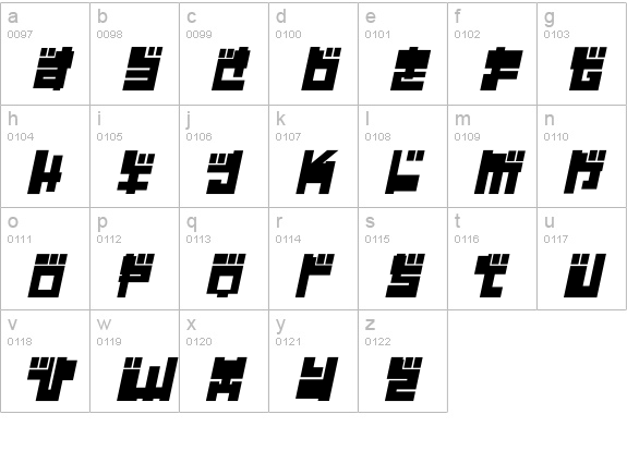 Year 2000 Replicant lowercase a-z preview