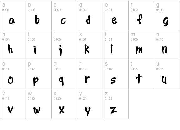 Year2000Boogie lowercase a-z preview