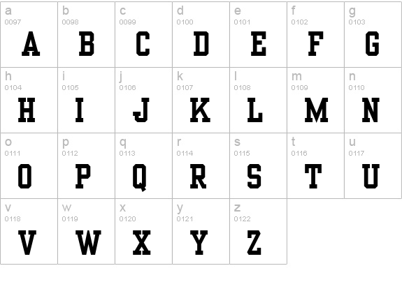 Yearbook Solid lowercase a-z preview