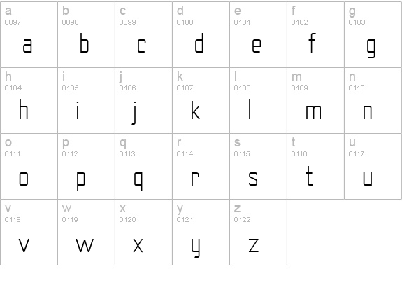 YearlingLite lowercase a-z preview