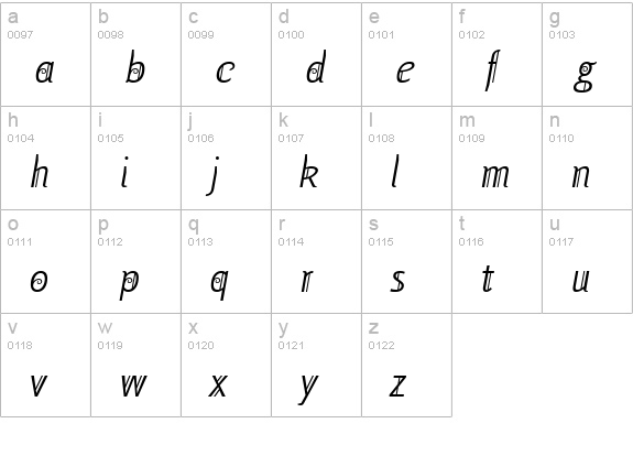 Yellande lowercase a-z preview