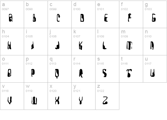 Yellow Pills lowercase a-z preview