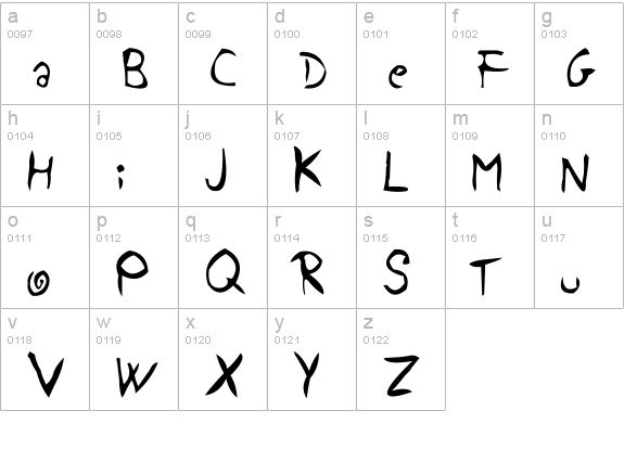 YellowJug lowercase a-z preview