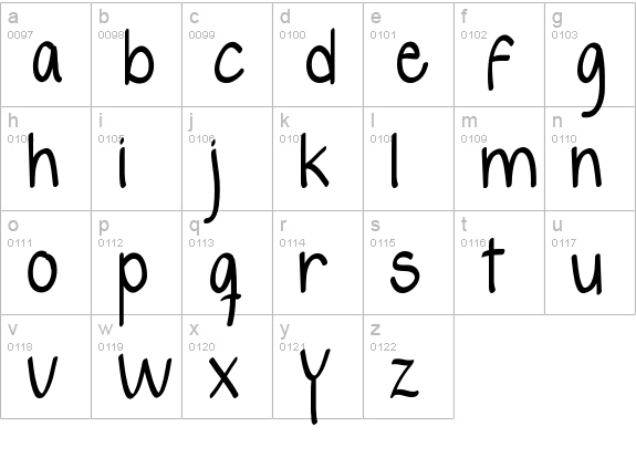 yelly lowercase a-z preview
