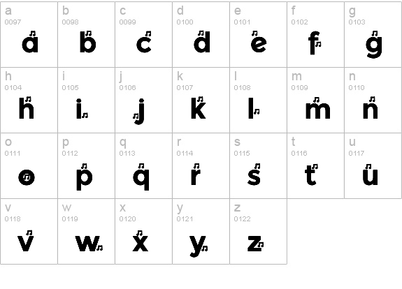 YentNotes Cacophony lowercase a-z preview