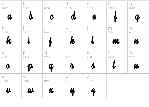 YesterdayMan lowercase a-z preview