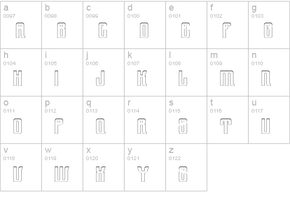 YnduOut lowercase a-z preview