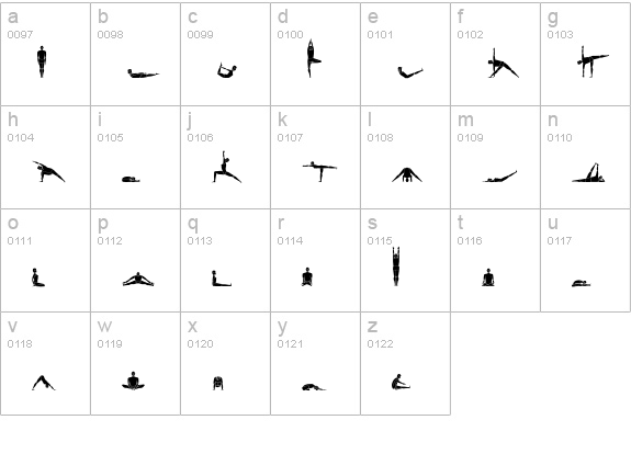 Yogafont lowercase a-z preview