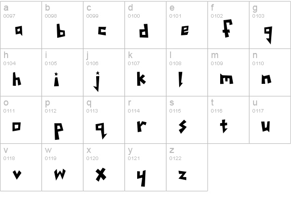 Yoinks lowercase a-z preview