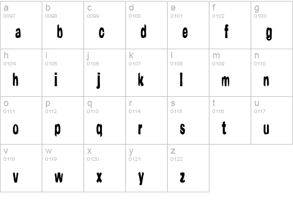 Yonder (BRK) lowercase a-z preview