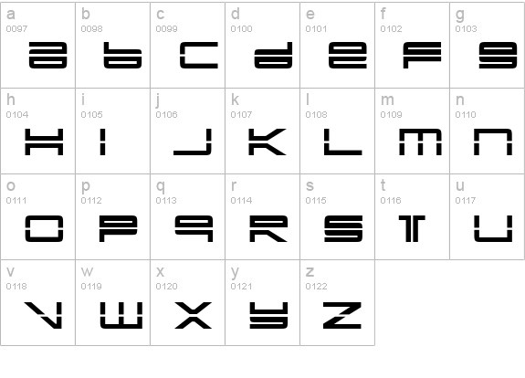 YonderRecoil lowercase a-z preview