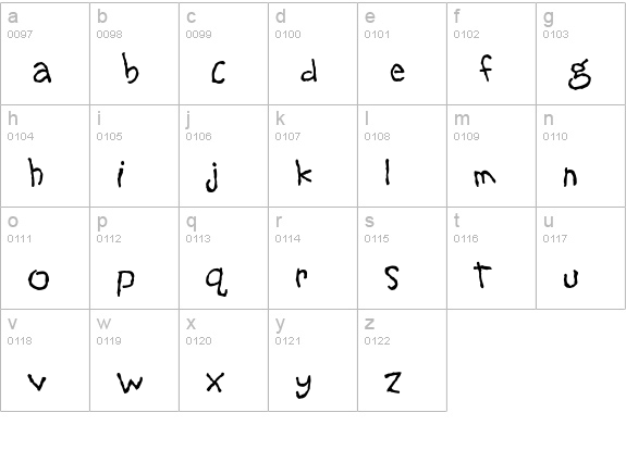 Yoo-Hoo lowercase a-z preview