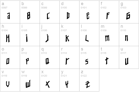 YoungZaphod lowercase a-z preview