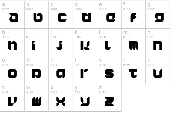 Yr72-Bold lowercase a-z preview