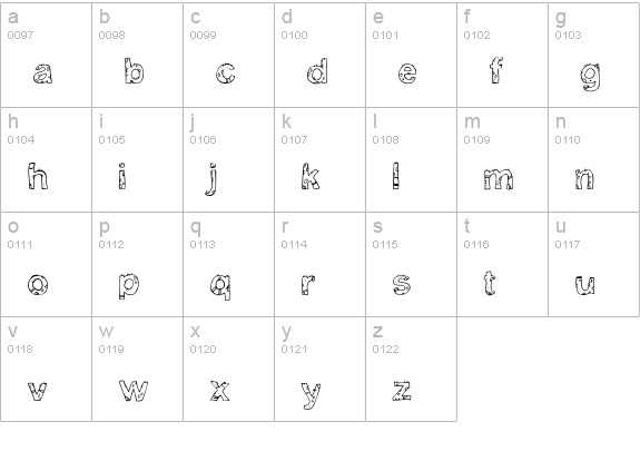 Yugly lowercase a-z preview