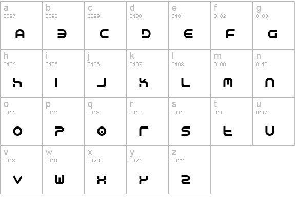Yukon Tech lowercase a-z preview