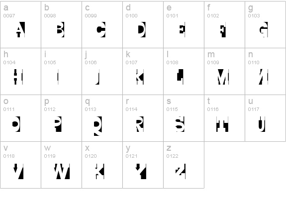 Yurnacular lowercase a-z preview