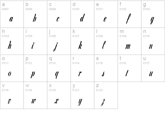 Z650-Script-Regular lowercase a-z preview