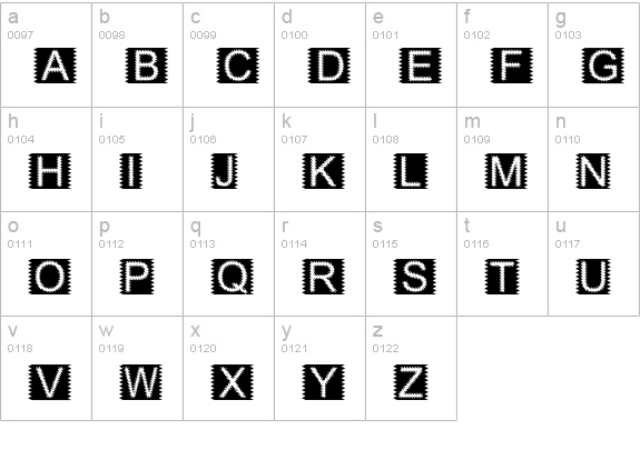 Zacken Normal lowercase a-z preview