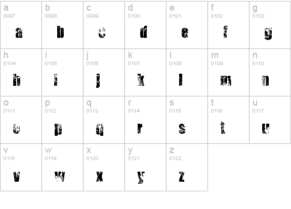 Zahgurim lowercase a-z preview