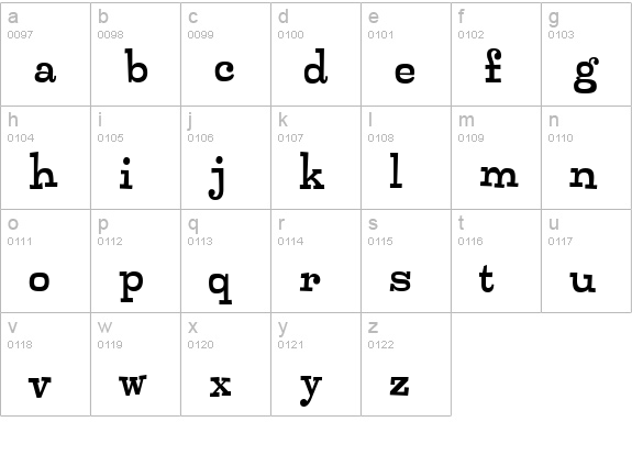 Zalderdash lowercase a-z preview