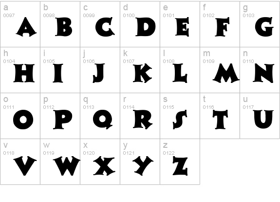 Zaleski Bold lowercase a-z preview