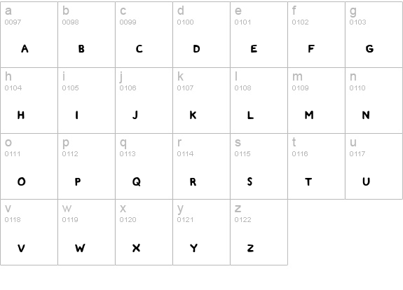 Zamboni Joe lowercase a-z preview