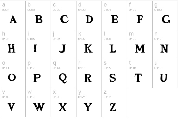 Zamora lowercase a-z preview