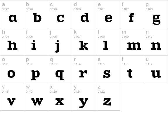 Zantroke lowercase a-z preview