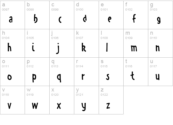 Zany Races lowercase a-z preview