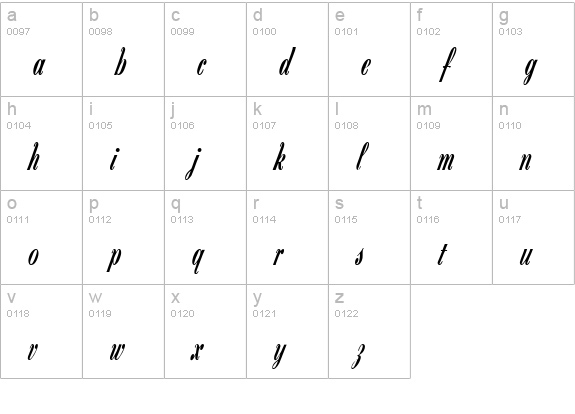 Zanzibar DB lowercase a-z preview