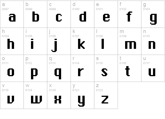 Zapatista lowercase a-z preview