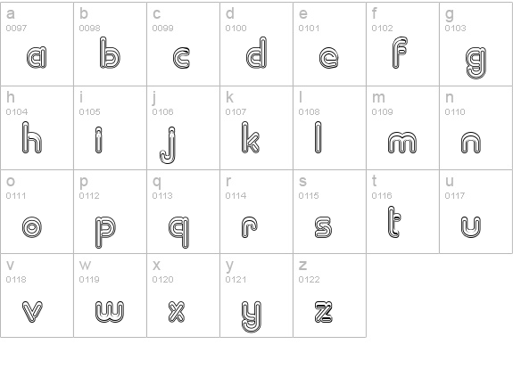 Zapped Sticks lowercase a-z preview