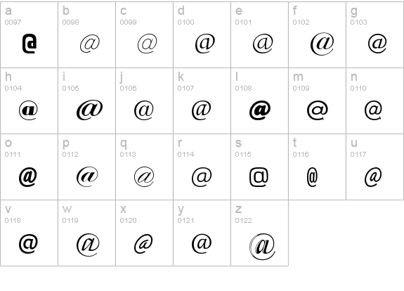 ZappingNetEF lowercase a-z preview