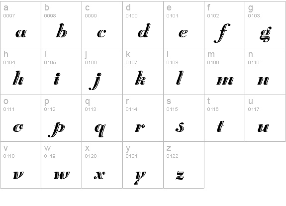 ZaragozaPlain lowercase a-z preview