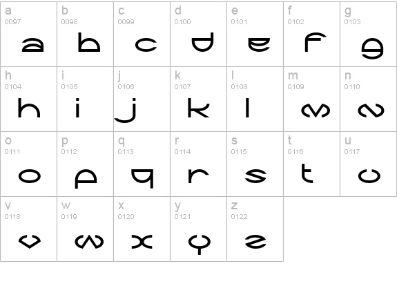 Zargon lowercase a-z preview